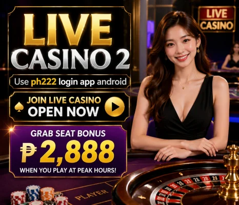 PH222 live casino hero image with live dealer table atmosphere