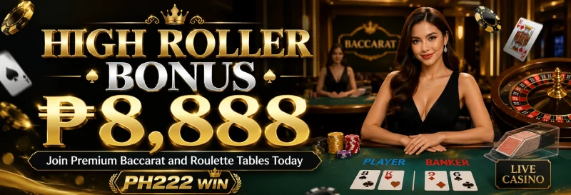 PH222 live casino interface showing table style layout